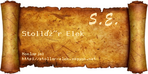 Stollár Elek névjegykártya